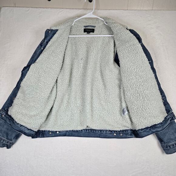 Pacsun Sherpa Lined Denim Jean Jacket Mens Medium - Picture 3 of 9